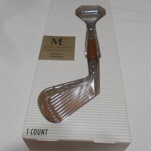 New Modern Expressions Chrome & Wood Golf Club Bottle Opener Father's Day 🎁
